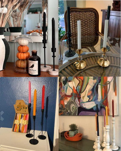 XIANGZHU Set of 14 Beeswax Handmade Taper Candles, 9 Inch Smokeless Dripless Wax Candles, Beeswax Candle for Home Gift Ideas, Long Candle Sticks for Wedding,Dinner