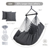 SUNCREAT Hammock Chair Swing with Steel Support Bar, Side Pocket, Large Hanging Chair Outdoor, Max 450lbs Capacity, Dark Gray