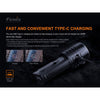 Fenix LR35R Super Bright Rechargeable Flashlight, 10000 Lumen Long Throw and High Lumen with Batteries and Lumentac Organizer