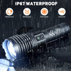 Rechargeable Flashlights1500000 High Lumens, Super Bright LED Flashlight,Tactical Powerful Waterproof Handheld Flashlights-Zoomable 6 Modes-24 H Runtime-Output for Emergencies Camping