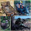 HITORHIKE Camping Strutter Folding Chair with Armrests and Breathable Nylon Mesh Back Compact and Sturdy Camo Low Hunting Chair