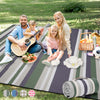 Picnic Blankets Outdoor Extra Large - 80"x80" Portable Waterproof Picnic Blanket, Machine Washable 3-Layer Foldable Picnic Mat with Sandproof Backing for Grass, Park, Hiking, Concerts (GreenStrip)