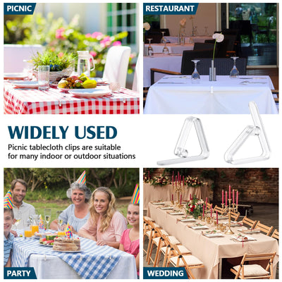 Wenqik 240 Pcs Tablecloth Clips Table Cloth Clips Transparent Clear Plastic Table Cloth Holders Table Clips Table Cloth Clamps for Indoor Outdoor Birthday Home Wedding Camping Picnic Party Supplies