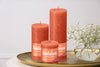 BOLSIUS 4 Pack Orange Rustic Pillar Candles - 2.75 X 3.25 Inches - Premium European Quality - Includes Natural Plant-Based Wax - Unscented Dripless Smokeless 35 Hour Party and Wedding Candles