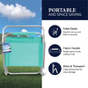 Caribbean Joe Folding Beach Chair, 1 Position Lightweight and Portable Foldable Outdoor Camping Chair, Teal