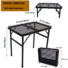 VOELIGT 6040 Folding Camping Table Outdoor Grill Tables for Outside BBQ Metal Outdoor Table with Mesh Desktop Portable Compact & Foldable for Easy Storage 27/56cm Height Adjustable