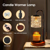 Briever Dimmable Candle Warmer Lamp with Timer, Height Adjustable Electric Candle Wax Warmer for All Size Jar Candles, Top-Down Light Heat Melting Wax with 2 Bulbs & Walnut Wooden Base for Home Decor