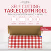 Grandipity Plastic Tablecloth Roll - 54" x300' Red Gingham Checkered Plastic Table Cloths for Parties | Disposable with Cutter Box - Cut to Size Disposable Plastic Tablecloth for Rectangle & Round