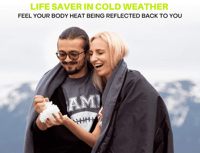 SUITEDNOMAD Large Waterproof Outdoor Stadium Blanket, Windproof and Warm Double Sided Fleece Throw, Great for Cold Weather Camping,Picnic,Sports,Festivals,Dogs