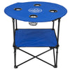 Rio Brands 28" Round Lightweight Fabric Portable Folding Beach Cupholders Table, Blue