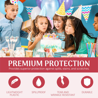 Grandipity Plastic Tablecloth Roll - 54" x300' Blue Gingham Checkered Plastic Table Cloths for Parties | Disposable with Cutter Box - Cut to Size Disposable Plastic Tablecloth for Rectangle & Round