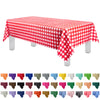 Red Gingham Checkered 12 Pack Premium Disposable Plastic Picnic Tablecloth 54 Inch. x 108 Inch. Decorative Rectangle Table Cover By Grandipity