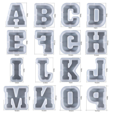 26 pcs 7 inch Letter Mold Alphabet Mold Letter Resin Mold Letter Candle Mold Letter Soap Mold Clay Mold Candle Making Molds Craft Supplies 3D Mold Silicone Mold for Resin Resin Casting Mold
