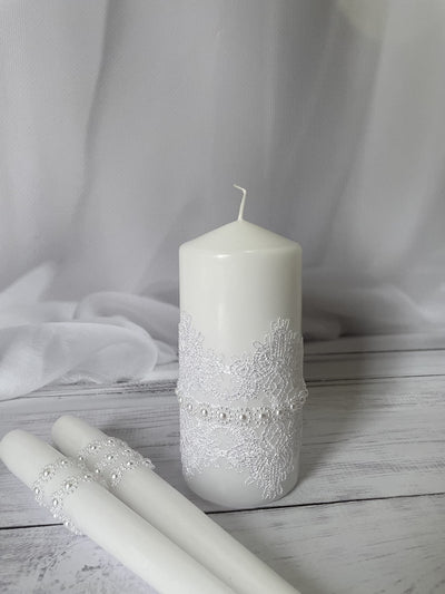 Magik Life Unity Candle Set for Wedding - Wedding Unity Set for Reception and Ceremony - Candle Sets - 6 Inch Pillar and 2 * 10 Inch Tapers