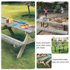 famibay 3 Piece Picnic Table Covers with Elastic Fitted Picnic Table Cover with Bench Covers Farmhouse Camping Tablecloth Waterproof Picnic Table Covers for Outdoors(Wood Grain,12" x72"+30" x72")