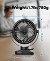 TYZU 7 Inch Portable Fan, Misting Fan, 4000 mAh Battery Operated Fan, Outdoor Misting Fan With 2 Mist Modes & 4 Speeds, 130ml Tank, 360° Rotatable, Clip on fan For Outside Camping Stroller Golf Cart