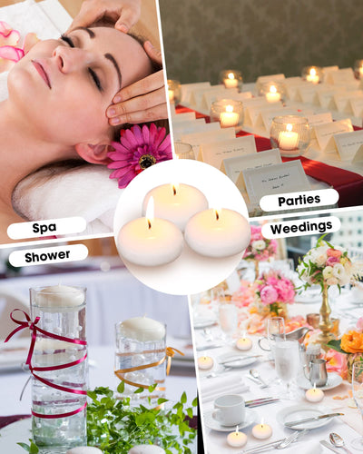 Qunclay 100 Pieces 1.65 Inch Floating Candles Unscented Dripless Tealight Candles Home Decorations Cute Elegant Candle Centerpieces at Wedding for Vases Party Accessories