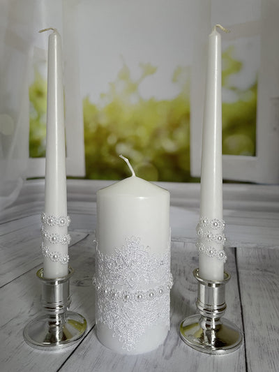 Magik Life Unity Candle Set for Wedding - Wedding Unity Set for Reception and Ceremony - Candle Sets - 6 Inch Pillar and 2 * 10 Inch Tapers