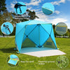 Old Bahama Bay Pop Up Beach Tent, Portable Shade Sun Shelter UPF50+ UV Protection for 4 Person Extendable Floor for Fishing Hiking Camping, Waterproof Windproof(Blue)