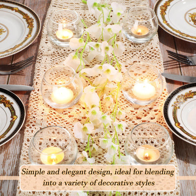 Ziliny 48 Pcs Clear Glass Votive Candle Holders Bulk Tealight Candle Holders for Floating Candle&Tea Lights Wedding Table Centerpiece Decor Candle Holders Vase for Wedding Bridal Party Baby Shower