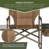 TIMBER RIDGE Folding Director Side Table for Adults Portable Camp Chairs for Outdoor, Lawn, Sports, Fishing, Heavy Duty Supports 300lbs, Earth Brown