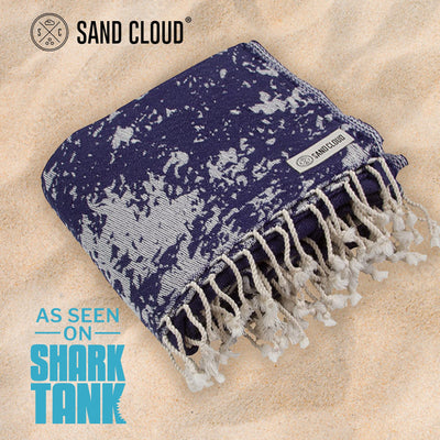 76” x 62” Large Sand Free Turkish Beach Towel, 100% Organic Turkish Cotton Yarn, Quick Dry Towel for Beach, Picnic, Blanket or Bath,Navy Blue Color, Turtle