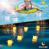 Floating Solar Pool Lights, LED Glow Pool Ball Lights IP68 Waterproof Bathtub Night Lights, 3 Modes Light up Pool Balls Lights with Flickering Flame, Flameless Tea Lights for Spa,Bath,Lawn,Party-4pcs