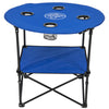 Rio Brands 28" Round Lightweight Fabric Portable Folding Beach Cupholders Table, Blue