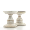 Hosley's Set of 2 White Wood Pillar Holders - 5" High. Ideal Gift for Weddings, Special Occasion, Spa, Aromatherapy Settings, Candle Gardens W1