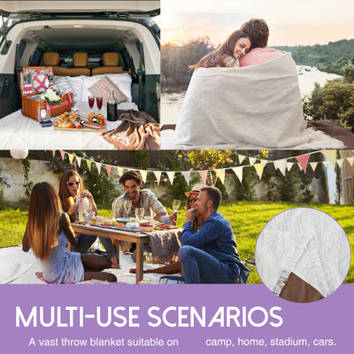 Tiny Land Picnic Blankets, 2 in1 Double Layer Waterproof Mat + Blanket, Machine Washable Outdoor Blanket, Portable Camping Blanket, Extra Large Beach Mat, for Camping Park Beach Grass