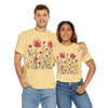 Wildflowers and Pink Roses, Graphic T-Shirts for Women, Floral Shirt, Womens Short Sleeve, Ladies Graphic Tees #5015TTS