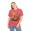 Wildflowers and Pink & Yellow Roses, Graphic T-Shirts for Women, Floral Shirt, Womens Short Sleeve, Ladies Graphic Tees #5147TTS