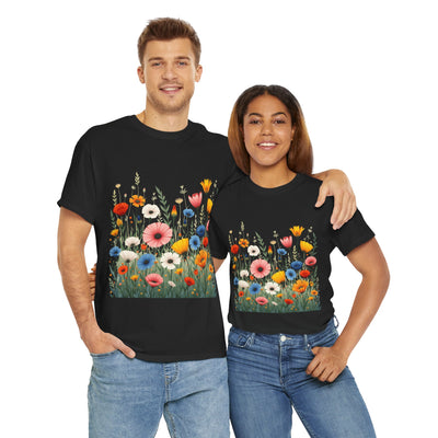 Wildflowers, Graphic T-Shirts for Women, Floral Shirt, Womens Short Sleeve, Ladies Graphic Tees #5108TTS