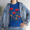 Wildflowers and Red Roses, Graphic T-Shirts for Women, Floral Shirt, Womens Short Sleeve, Ladies Graphic Tees #5034TTS