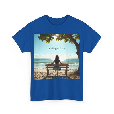 My Happy Place, Woman on Bench, Looking at Waves,Safe Place T-Shirt, Finding My Happy Place Top, Ocean Waves,#5003STS