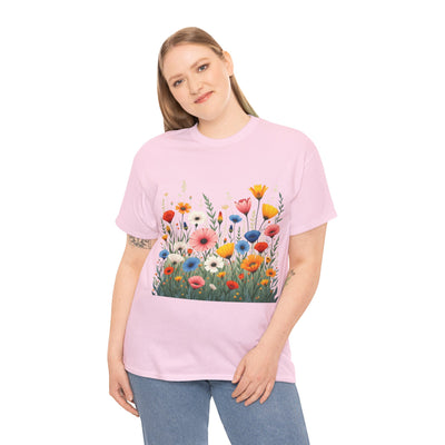 Wildflowers, Graphic T-Shirts for Women, Floral Shirt, Womens Short Sleeve, Ladies Graphic Tees #5108TTS