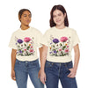 Wildflowers and Pink/Violet Roses, Graphic T-Shirts for Women, Floral Shirt, Womens Short Sleeve, Ladies Graphic Tees #5101TTS