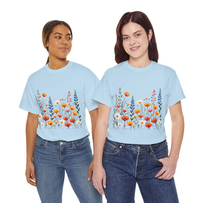 Wildflowers, Graphic T-Shirts for Women, Floral Shirt, Womens Short Sleeve, Ladies Graphic Tees #5110TTS