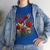 Wildflowers and Red Roses, Graphic T-Shirts for Women, Floral Shirt, Womens Short Sleeve, Ladies Graphic Tees #5129TTS