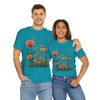 Wildflowers and Orange Roses, Graphic T-Shirts for Women, Floral Shirt, Womens Short Sleeve, Ladies Graphic Tees #5046TTS