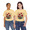 Wildflowers and Red Roses, Graphic T-Shirts for Women, Floral Shirt, Womens Short Sleeve, Ladies Graphic Tees #5129TTS