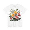 Wildflowers and Pink & Yellow Roses, Graphic T-Shirts for Women, Floral Shirt, Womens Short Sleeve, Ladies Graphic Tees #5149TTS