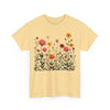 Wildflowers and Pink Roses, Graphic T-Shirts for Women, Floral Shirt, Womens Short Sleeve, Ladies Graphic Tees #5023TTS