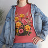 Wildflowers and Pink & Yellow Roses, Graphic T-Shirts for Women, Floral Shirt, Womens Short Sleeve, Ladies Graphic Tees #5142TTS