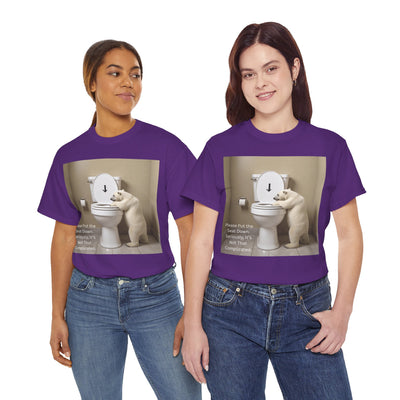 Please Put the Seat Down, Seriously, It's Not that Complicated, Polar Bear Toilet Seat Down, Seat Down Reminder Shirt #5004STS