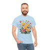 Wildflowers and Pink & Yellow Roses, Graphic T-Shirts for Women, Floral Shirt, Womens Short Sleeve, Ladies Graphic Tees #5137TTS