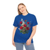 Wildflowers and Red Roses, Graphic T-Shirts for Women, Floral Shirt, Womens Short Sleeve, Ladies Graphic Tees #5130TTS