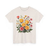 Wildflowers and Pink & Yellow Roses, Graphic T-Shirts for Women, Floral Shirt, Womens Short Sleeve, Ladies Graphic Tees #5137TTS