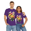 Wildflowers and Pink & Yellow Roses, Graphic T-Shirts for Women, Floral Shirt, Womens Short Sleeve, Ladies Graphic Tees #5136TTS