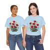 Wildflowers and Red Roses, Graphic T-Shirts for Women, Floral Shirt, Womens Short Sleeve, Ladies Graphic Tees #5128TTS